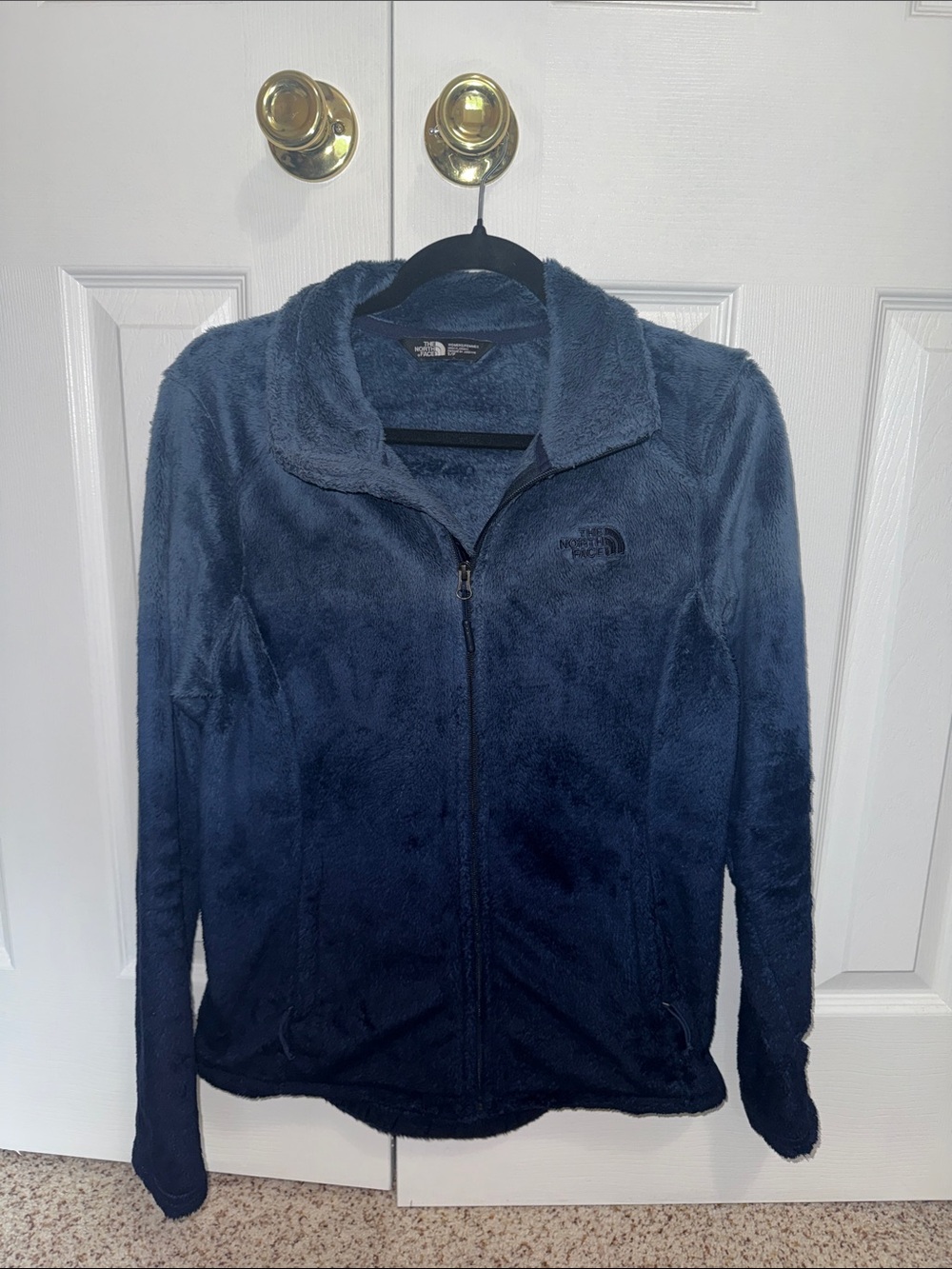 The North Face Women's Navy Plush Full-Zip Teddy Jacket